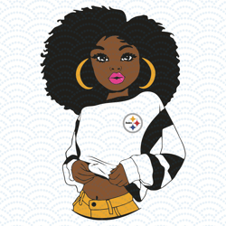 Black Girl Pittsburgh Steelers Svg, Sport Svg, Pittsburgh Steelers Football Team Svg