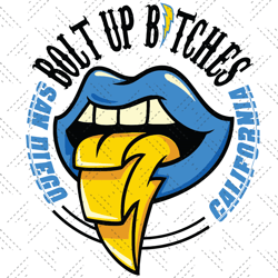 Bolt up Bitches San Diego California SVG, San Diego Svg, Chargers mouth Svg