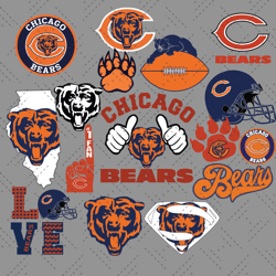 Chicago Bears Bundle SVG, Chicago Bears logo bundle SVG, Bears svg