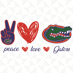 Florida Gator Peace Love Svg, Sport Svg, Peace Svg
