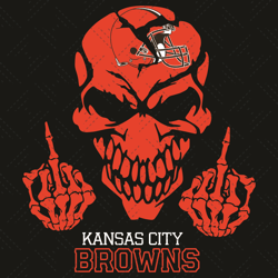 Kansas City Cleveland Browns Skull Svg, Sport Svg, Cleveland Browns Svg