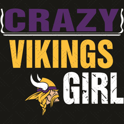 Minnesota Vikings Crazy Girl Svg, Sport Svg, Crazy Girl Svg