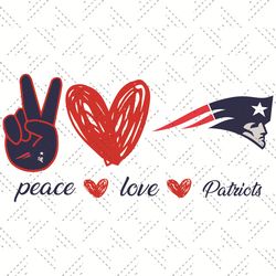 New England Patriots Peace Love Svg, Sport Svg, Peace Svg