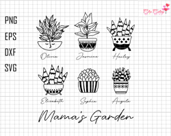 Personalized Mamas Garden Svg, Plant Pots Svg, Mama Svg, Gift For Mama Svg