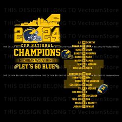 CFP National Champions Michigan Wolverines PNG, Trending Digital File