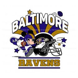 Mickey Mouse Player Baltimore Ravens Football PNG, Trending Digital File