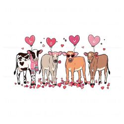 Retro Cow Lover Valentines Day PNG, Trending Digital File