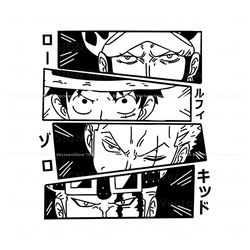 Anime One Piece Luffy Zoro Law SVG, Trending Digital File