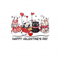 Cute Cat Happy Valentines Day PNG, Trending Digital File