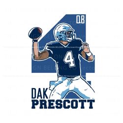 Dak Prescott Dallas Cowboys Player Svg Digital Download, Trending Digital File