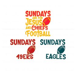 Sundays Are For Jesus And Football SVG Bundle, Trending Digital File