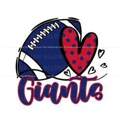 Giants Heart Football Svg Digital Download, Trending Design File
