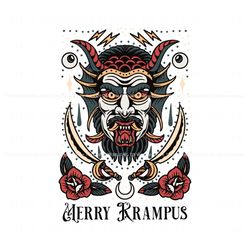 Merry Krampus Goth Christmas SVG, Trending Design File