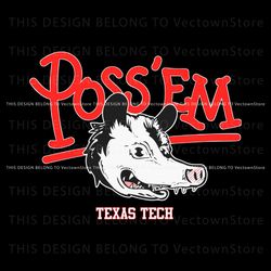 NCAA Texas Tech Football Rally Possum SVG, Trending Design File