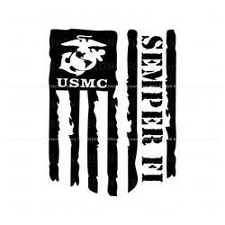 Semper FI US Marine Corp Veteran Flag SVG, Trending Design File