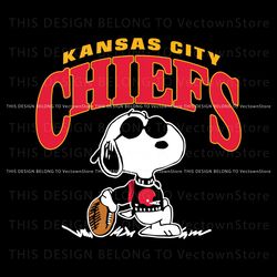 Vintage Snoopy Football Kansas City Chiefs SVG, Trending Design File