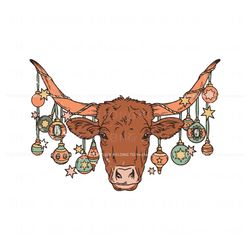 Western Christmas Bull Skull SVG, Trending Design File
