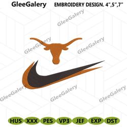 Texas Longhorns Double Swoosh Nike Logo Embroidery Design File