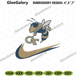 Georgia Tech Yellow Jackets Double Swoosh Nike Logo Embroidery Design File