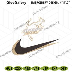 Akron Zips Double Swoosh Nike Logo Embroidery Design File