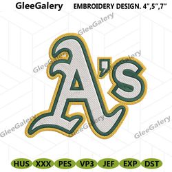 Oakland Athletics logo MLB Embroidery Design
