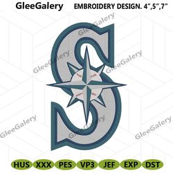 Seattle Mariners logo MLB Embroidery Design