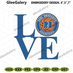 Love Duke University Basketball Logo Embroidery Design, Duke Basketball Love Embroidery File