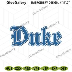 Duke Wordmark Logo Embroidery Design, Duke Text Logo Machine Embroidery