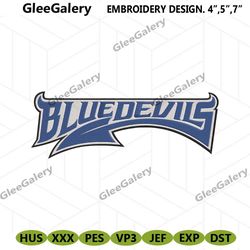 Blue Devils Basketball Logo Embroidery, Blue Devils NCAA Basketball Team Machine Embroidery