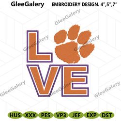 Clemson Tigers Love Logo NCAA Embroidery Design, Love Clemson Tigers Embroidery File