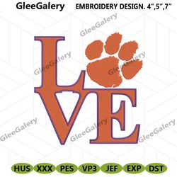 Love Clemson NCAA Team Logo Embroidery Design, Clemson Tigers Embroidery Instant File