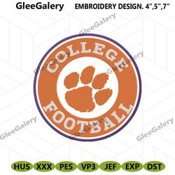 College Football Clemson Tigers Logo Machine Embroidery, Clemson NCAA Embroidery