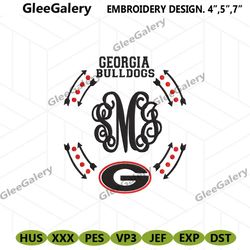 Georgia Bulldogs Logo Football Embroidery Design, NCAA Team Embroidery Files