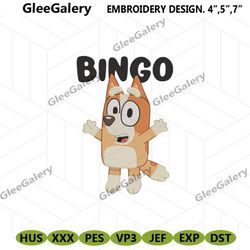Cute Bingo Embroidery Design, Bingo Machine Embroidery Design File, Bluey Family File Embroidery Instant Digital Design