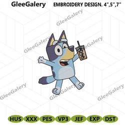 Smile Bluey Machine Embroidery Digitals, Bluey Heeler Embroidery File Downloads, Bluey Character Embroidery Digitals Dow