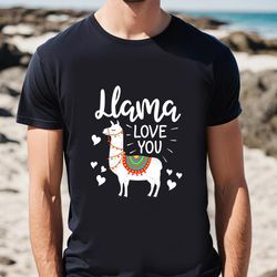 llama love you gifts for him her alpaca valentine shirt, gift for her, gifts for him