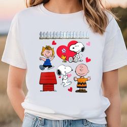 peanuts character valentine shirt, gift for her, gifts for him
