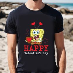 spongebob valentines day shirt, gift for her, gifts for him