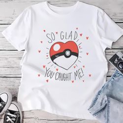 Valentine Pokemon Pokeball T-shirt, Gift For Her, Gifts For Him