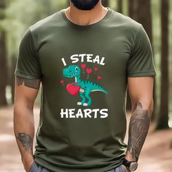 Valentines Day I Steal Hearts Trex Lovers T-Shirt, Gift For Her, Gifts For Him