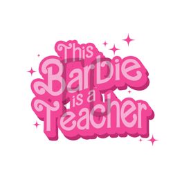 This Barbie Is A Teacher Png, Doll Teacher Png, Pink Teacher Png