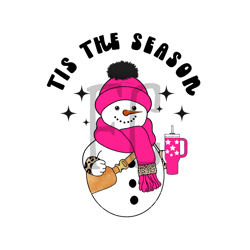 Tis The Season Cute Snowman Png Sublimation Design Download