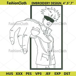 Gojo LineArt Funny Embroidery Design Anime Cartoon