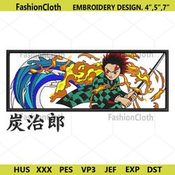 Tanjiro Fire And Water Skills Embroidery Design Anime Demon Slayer File
