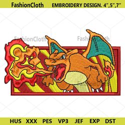 Charizard Dragon Ball Embroidery Design Download File Anime Pokemon File
