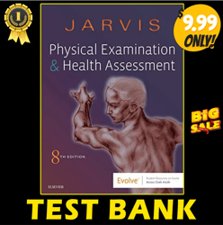 TEST BANK for Jarvis Physical Examination & Health Assessment 8th Edition - PDF Test bank
