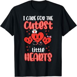 Care For Cutest Little Hearts Nurse Valentines Day Nursing T-Shirt, Valentine's Day Png, Digital Design Download