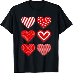 Hearts Pattern Valentines Day Cute V-day Love Couple T-Shirt, Valentine's Day Png, Digital Design Download