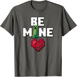 Minecraft Valentine's Day Creeper Be Mine Heart T-Shirt, Valentine's Day Png, Digital Design Download