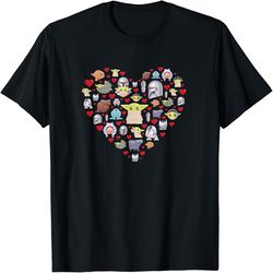 Star Wars The Mandalorian Grogu Heart Valentine Day T-Shirt, Valentine's Day Png, Digital Design Download